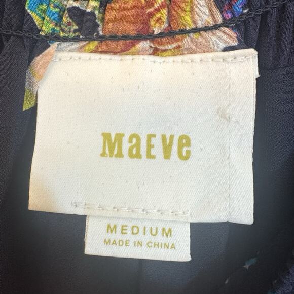 Anthropologie Maeve Tallie Blue Floral Off the shoulder blouse Sz M Cottagecore - Picture 2 of 8